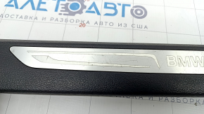 Door sill trim front left BMW X5 F15 14-18 black with chrome insert, scratches