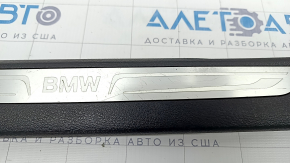 Door sill trim front left BMW X5 F15 14-18 black with chrome insert, scratches