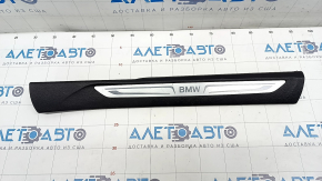 Front right door sill trim BMW X5 F15 14-18 black with chrome insert, scratches, trim peeled off