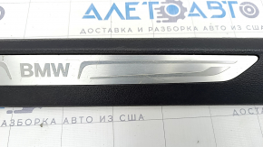 Front right door sill trim BMW X5 F15 14-18 black with chrome insert, scratches, trim peeled off