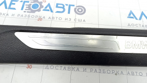 Front right door sill trim BMW X5 F15 14-18 black with chrome insert, scratches, trim peeled off