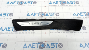 Door sill trim rear left BMW X5 F15 14-18 black under 3 rows with chrome insert, scratches