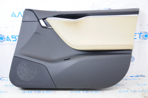 Door trim card front right Tesla Model S 12-15 prerest black, with beige insert, with backlight