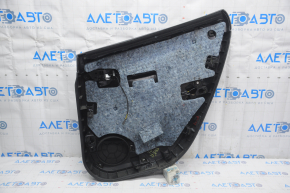 Door trim card rear left Tesla Model S 12-15 pre-rest leather black, with beige insert, with backlight, bump on chrome, scratches on leather