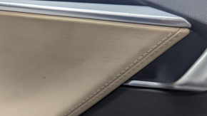 Door trim card rear left Tesla Model S 12-15 pre-rest leather black, with beige insert, with backlight, bump on chrome, scratches on leather