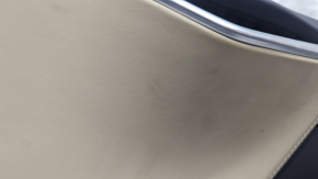 Door trim card rear left Tesla Model S 12-15 pre-rest leather black, with beige insert, with backlight, bump on chrome, scratches on leather