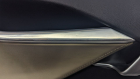 Door trim card rear left Tesla Model S 12-15 pre-rest leather black, with beige insert, with backlight, bump on chrome, scratches on leather