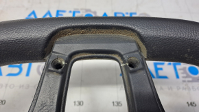 Bare steering wheel VW Jetta 19 - black rubber, dented, torn fasteners