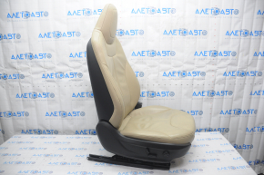 Passenger seat Tesla Model S 12-15 pre-rest, type 2, with airbag, electric, heated, beige leather, for cleaning