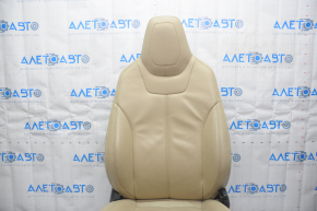 Passenger seat Tesla Model S 12-15 pre-rest, type 2, with airbag, electric, heated, beige leather, for cleaning