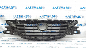 Radiator grill grill Mazda CX-9 16- without emblem, with chrome inserts, under the podium, cracks, sand