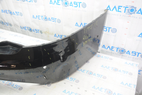 Rear bare bumper Tesla Model S 12-15 pre-rest for 6 parking sensors, black PBSB, dented, crack, broken mount, parking sensor mount fell off