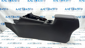 Central console armrest and cup holders Mazda CX-9 16- leather black, scratches
