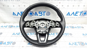 Naked steering wheel Mazda CX-9 16- without heating, with chrome insert, leather, black, dents, scratches