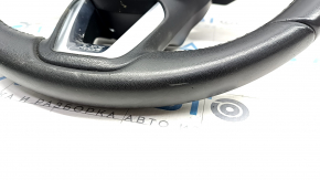 Naked steering wheel Mazda CX-9 16- without heating, with chrome insert, leather, black, dents, scratches