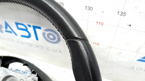 Naked steering wheel Mazda CX-9 16- without heating, with chrome insert, leather, black, dents, scratches