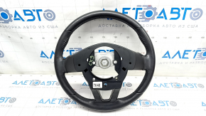 Naked steering wheel Mazda CX-9 16- without heating, with chrome insert, leather, black, dents, scratches