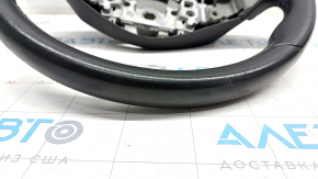 Naked steering wheel Mazda CX-9 16- without heating, with chrome insert, leather, black, dents, scratches
