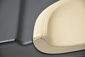 Lower left center pillar trim Tesla Model S 12-20 black, with beige insert, rubbed on insert, worn, bump on chrome