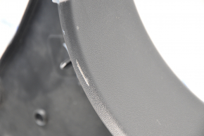 Center pillar trim lower right Tesla Model S 12-20 black, with beige insert, scratches, bump, rubbed on insert