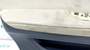 Door trim card front left BMW X5 E70 07-13 black, beige insert, wood trim, scratches, worn leather, needs cleaning