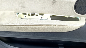 Door trim card front left BMW X5 E70 07-13 black, beige insert, wood trim, scratches, worn leather, needs cleaning