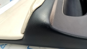 Door trim card front left BMW X5 E70 07-13 black, beige insert, wood trim, scratches, worn leather, needs cleaning