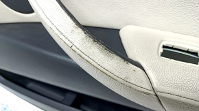 Door trim card front right BMW X5 E70 07-13 black, beige insert, wood trim, scratches, worn leather, needs cleaning