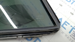 Door glass triangle with seal rear right Subaru Outback 10-14 green tint