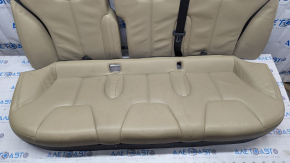 Back row of seats 2nd row Tesla Model S 12-15 pre-restored, beige leather, tears, bumps on leather, scuffed