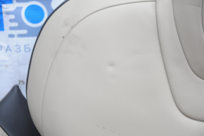 Back row of seats 2nd row Tesla Model S 12-15 pre-restored, beige leather, tears, bumps on leather, scuffed