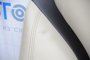 Back row of seats 2nd row Tesla Model S 12-15 pre-restored, beige leather, tears, bumps on leather, scuffed