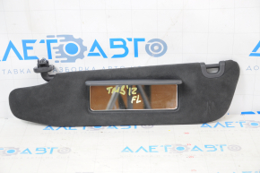 Tesla Model S 12-20 Left Visor Black Suede, No Hook, One Sticker, Scratches