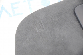 Tesla Model S 12-20 Left Visor Black Suede, No Hook, One Sticker, Scratches