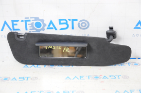 Tesla Model S 12-20 Black Suede Right Visor, No Hook, One Sticker