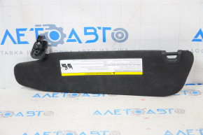 Tesla Model S 12-20 Black Suede Right Visor, No Hook, One Sticker