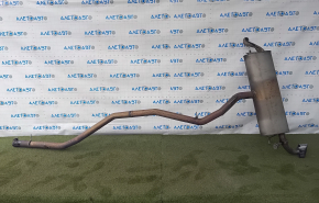 Muffler rear part barrel BMW X5 E70 07-13 3.0 with rectangular chrome tip, with damper, dented, 1 tip torn off