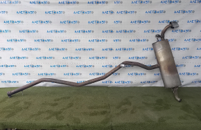 Muffler rear part barrel BMW X5 E70 07-13 3.0 with rectangular chrome tip, with damper, dented, 1 tip torn off