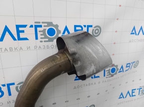 Muffler rear part barrel BMW X5 E70 07-13 3.0 with rectangular chrome tip, with damper, dented, 1 tip torn off
