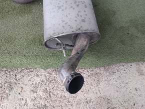 Muffler rear part barrel BMW X5 E70 07-13 3.0 with rectangular chrome tip, with damper, dented, 1 tip torn off