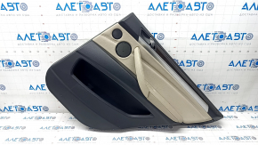 Door trim card rear right BMW X5 E70 07-13 black, under curtain, beige insert, wood trim, scratches, worn leather, for cleaning