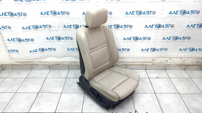 Passenger seat BMW X5 E70 07-13 without airbag, type 2, electric, leather, beige, with knee support, worn, scratch, for cleaning