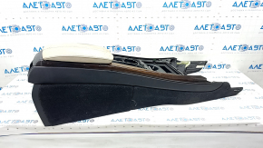 Central console armrest and cup holders BMW X5 E70 07-13 beige leather, worn, scratches, cracks, broken curtain, broken deflector