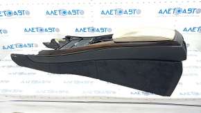 Central console armrest and cup holders BMW X5 E70 07-13 beige leather, worn, scratches, cracks, broken curtain, broken deflector