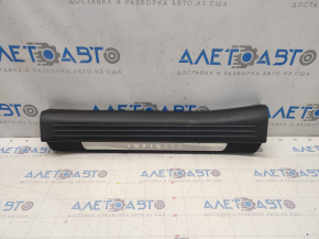 Door sill trim front right Infiniti QX50 19- black with chrome, scratches, broken fastening