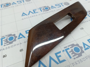 Front right window lift control trim Lexus RX350 RX450h 10-15 dark brown wood, worn, broken mount