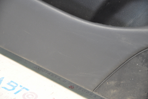 Door trim card front left Tesla Model 3 18-20 black leather, cloth insert, with window lift control and door opening button, leather swollen, worn