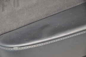 Door trim card front left Tesla Model 3 18-20 black leather, cloth insert, with window lift control and door opening button, leather swollen, worn