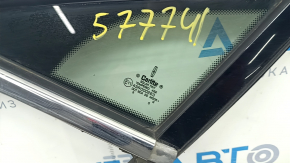 Glass seal front left Lincoln MKZ 13-16 with upper chrome molding, glass triangle, molding deformed, scratches