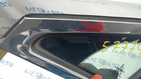 Glass seal front left Lincoln MKZ 13-16 with upper chrome molding, glass triangle, molding deformed, scratches